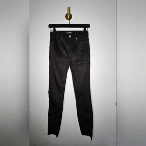 Black Orchid Luxury Soft Carmen Black Ankle‎ Frayed Pants Size